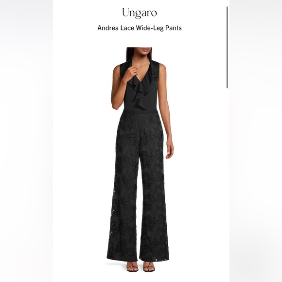 Authentic - Ungaro - Lace Wide-leg Pants - size S - Picture 3 of 7